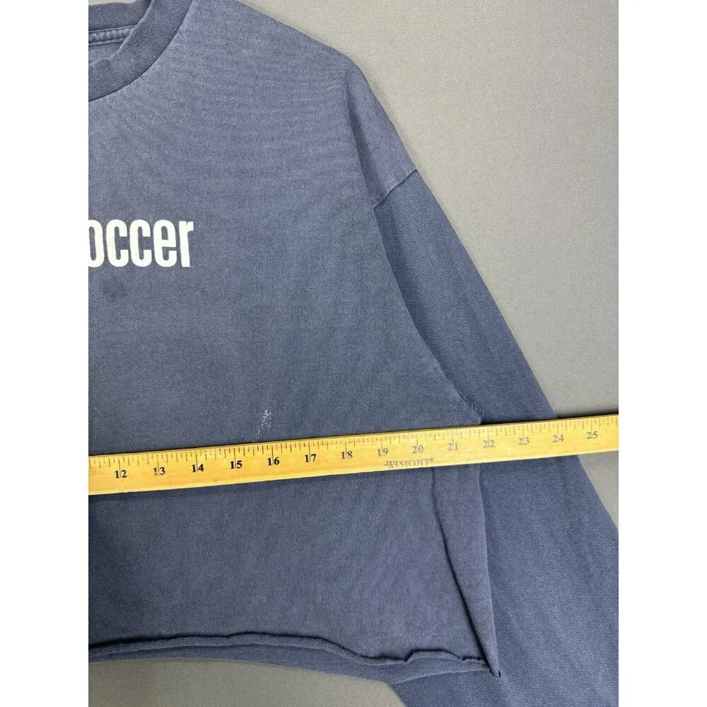 Vintage Y2K Nike Mid Swoosh USA Soccer Long Sleeve Cropped Womens Sports - Picture 14 of 15